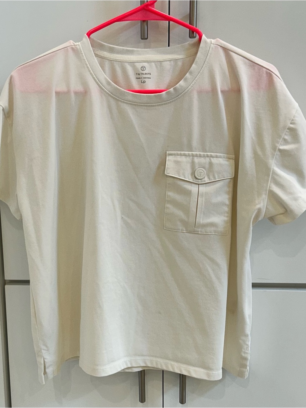 Talbots woman’s  Cream Pocket Crew Neck T-Shirt